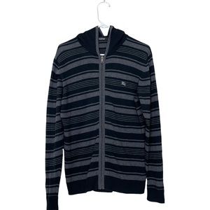 Burberry Black Label Striped Full Zip Hoodie Jacket